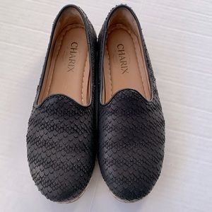 Black Charix black leather shoes size 37 or 7